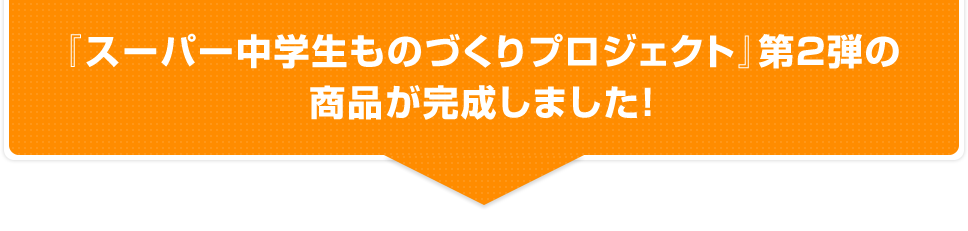 『スーパー中学生ものづくりプロジェクト』第2弾の商品が完成しました！