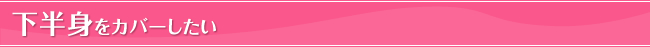 下半身をカバーしたい